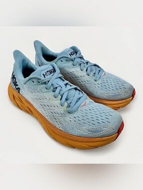 HOKA Clifton 8 Womens 9B Running Shoes Summer Song Ice Flow Blue 1119394